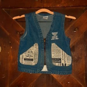 OshKosh B'gosh Vintage Jean Newspaper Vest